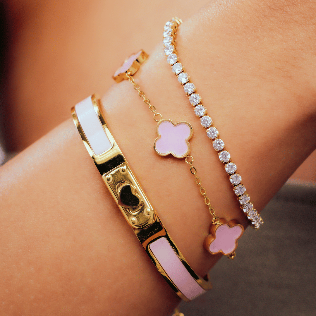 Baby Pink Clover Bracelet