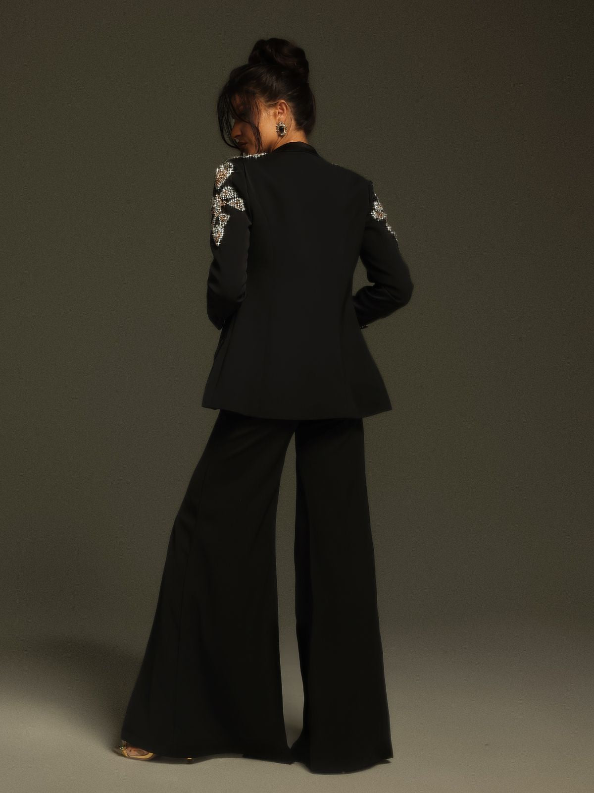 Set Blazer Splittato con Strass Cathia