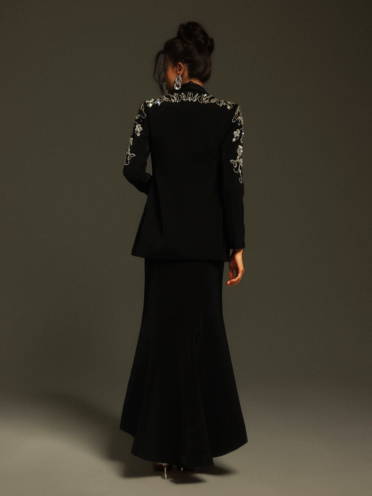 Set Blazer con Maniche Lunghe e Strass Charelle