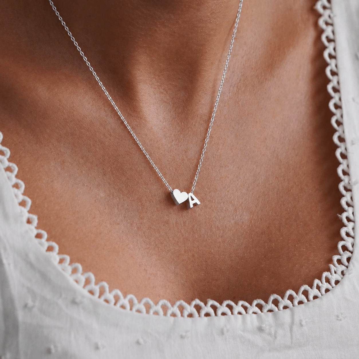 Personalised Sweet Heart Initial Necklace