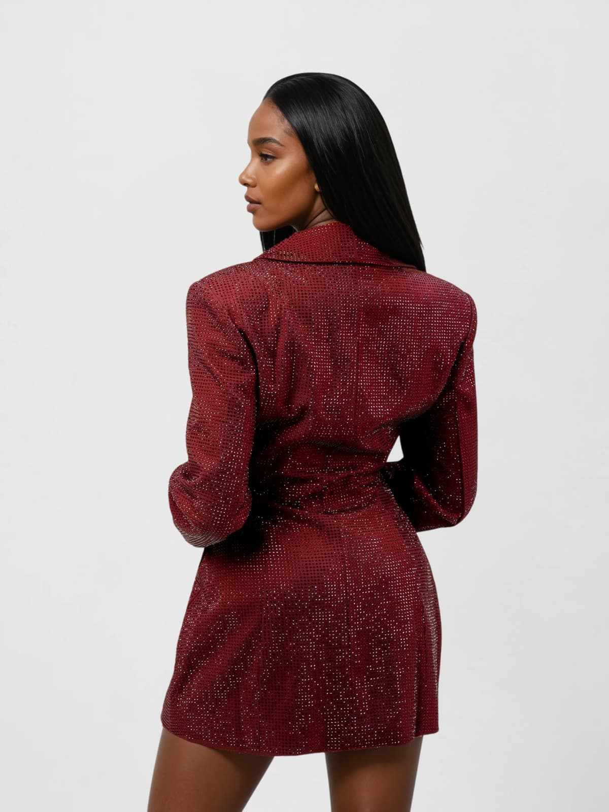 Abito Mini Blazer con Strass Driftspace in Rosso