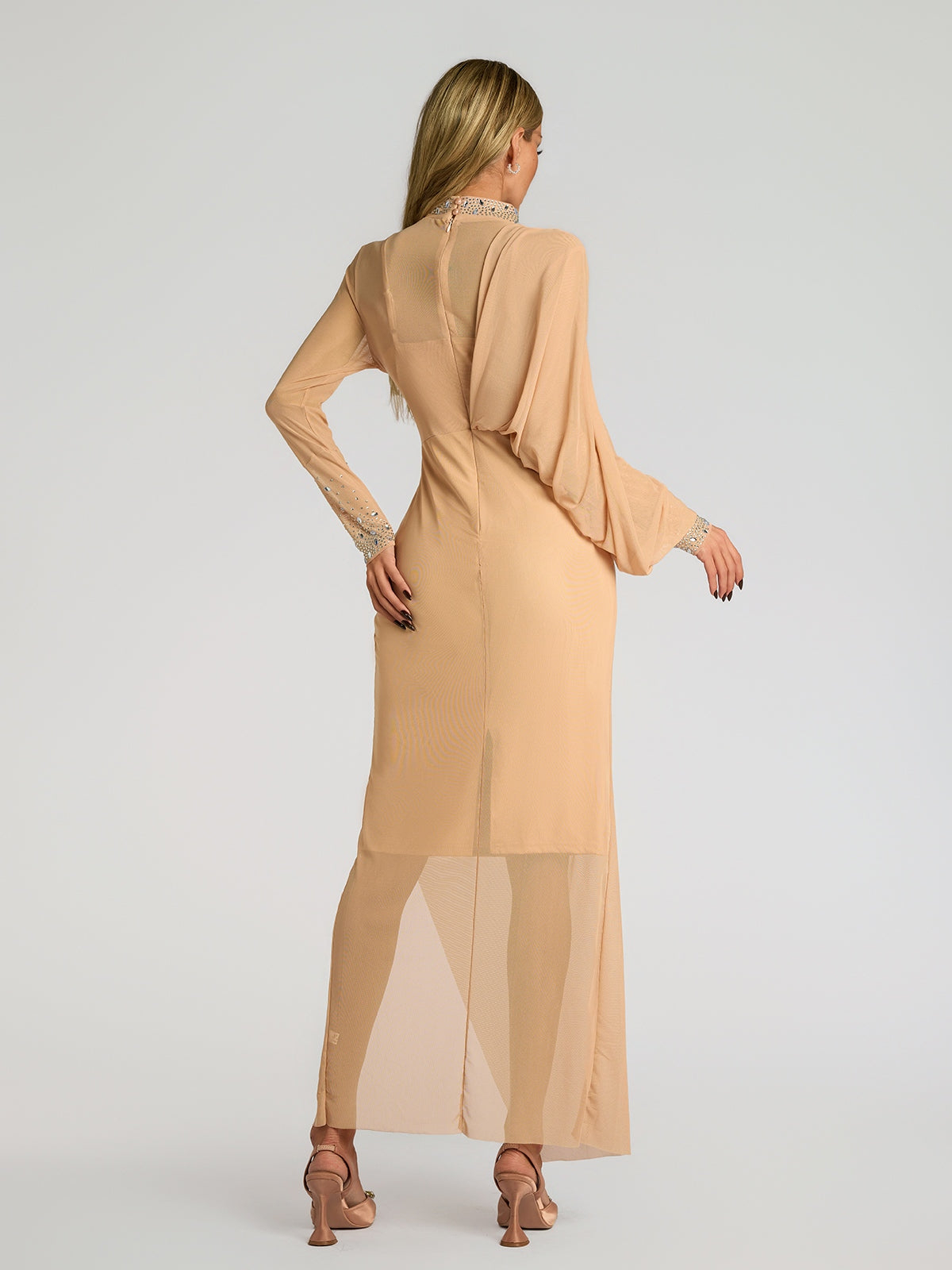 Abito Maxi Arricciato con Strass Faris