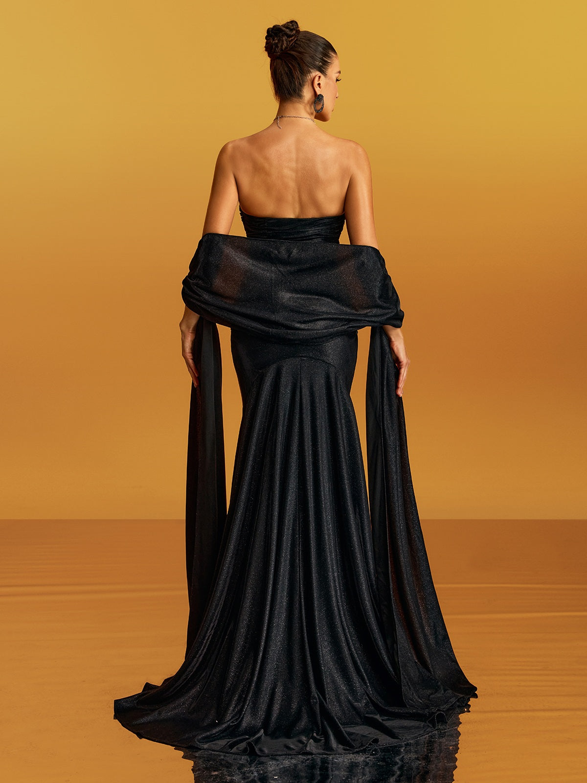 Abito Maxi Twisted Glitter Senza Spalline Geotron