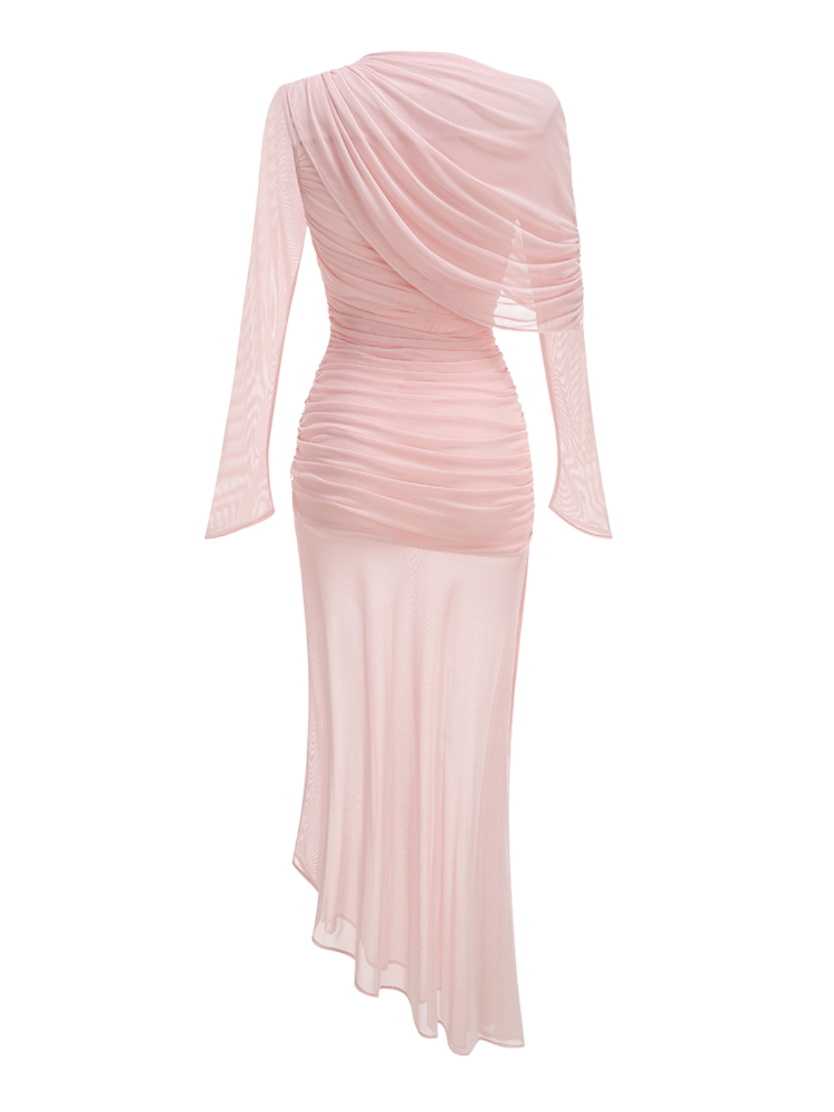 Abito Maxi in Rete a Manica Lunga Glacian