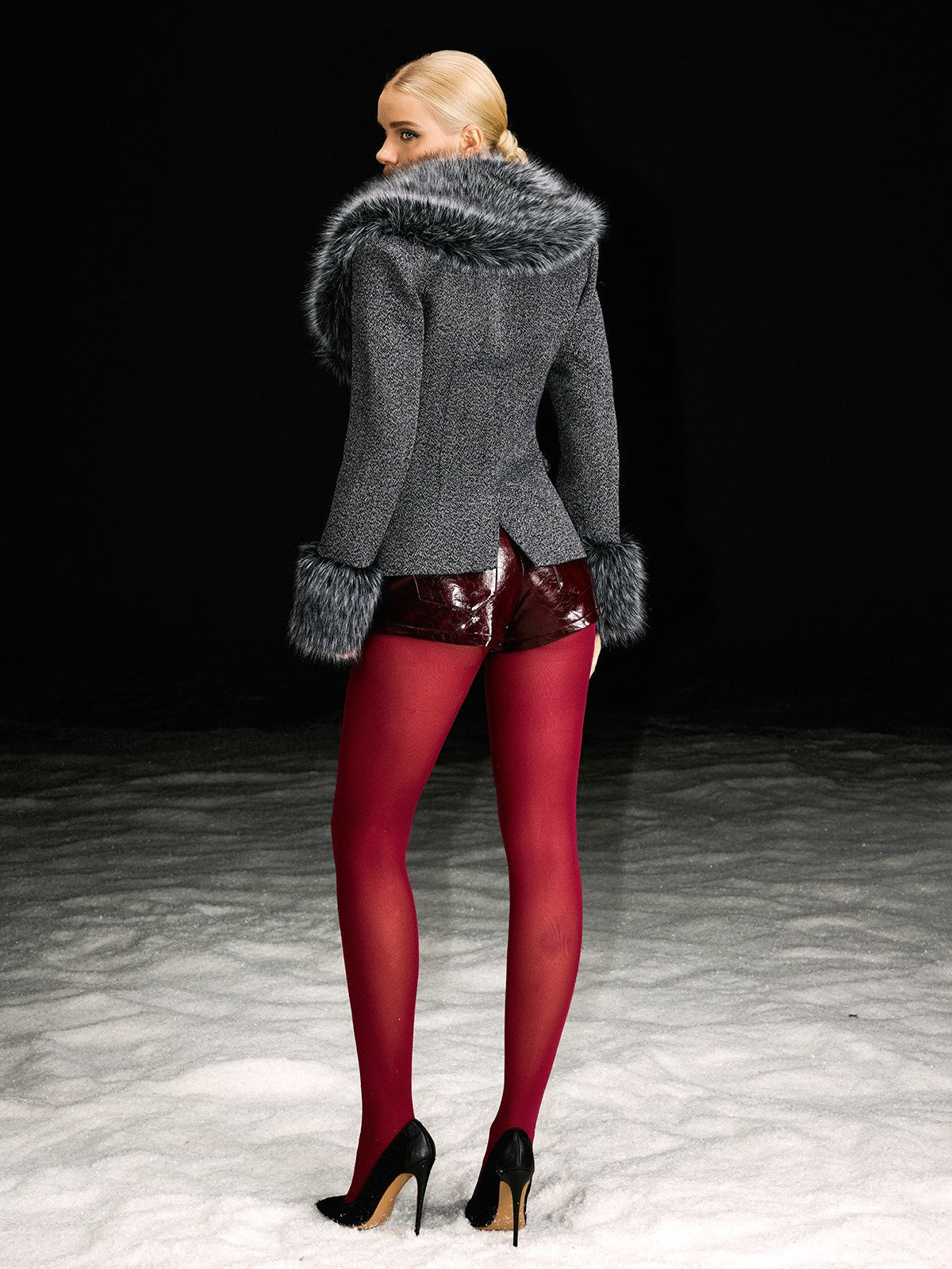 Blazer Masuyo in Pelliccia Sintetica a Maniche Lunghe