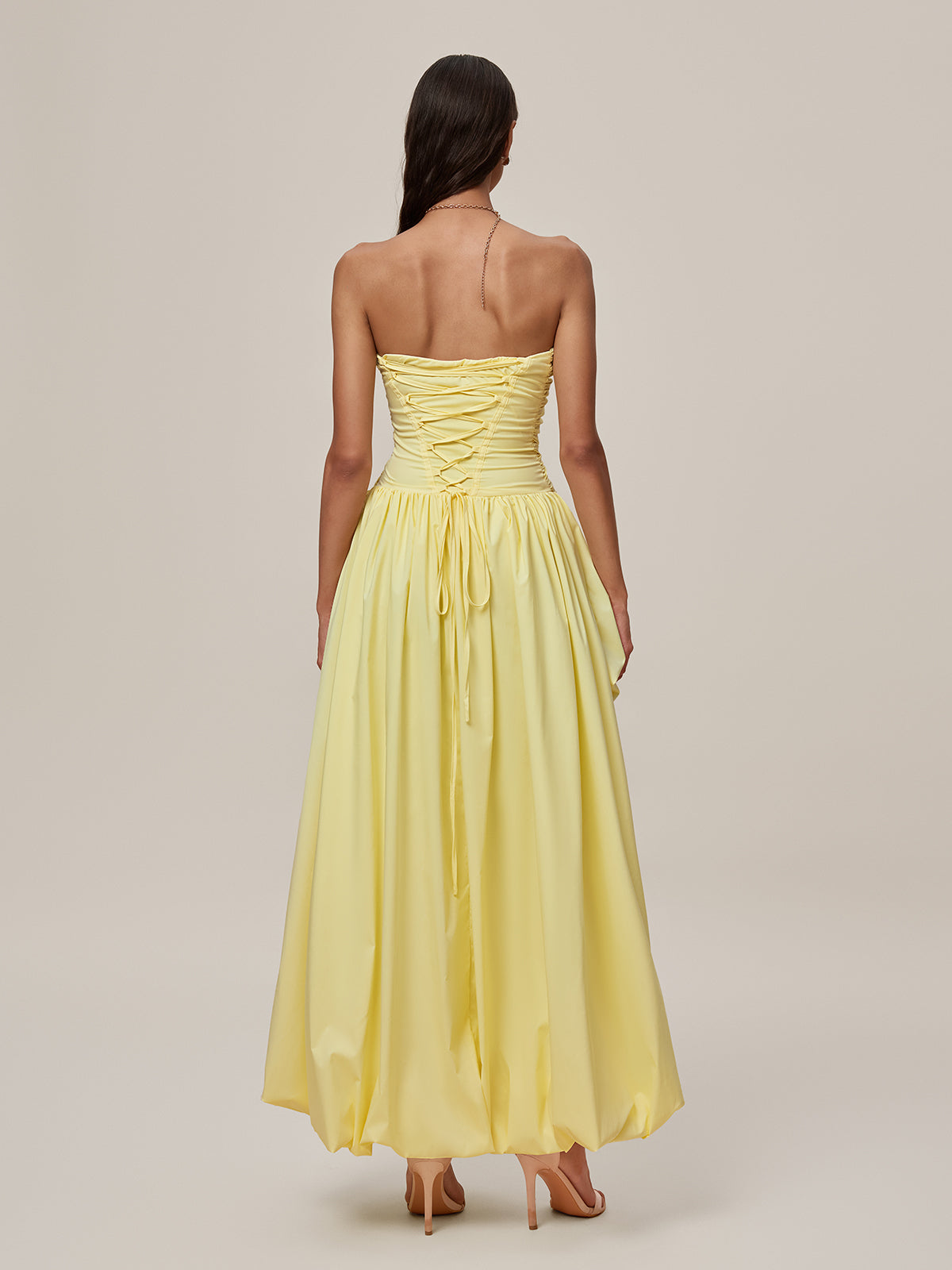 Abito Maxi Bubble Senza Spalline con Lacci Oracle