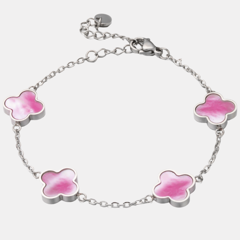 Shiny Pink Clover Armband