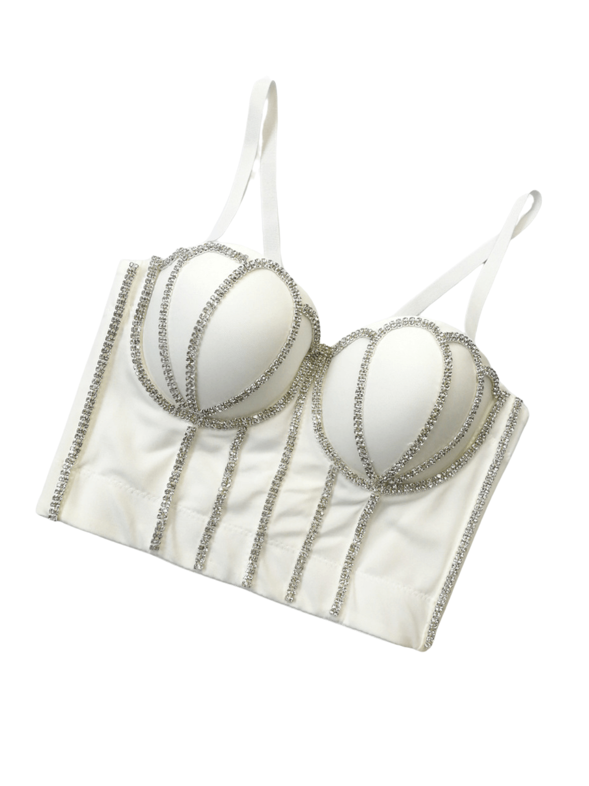 Top Corsetto Crystal Solveig In Bianco