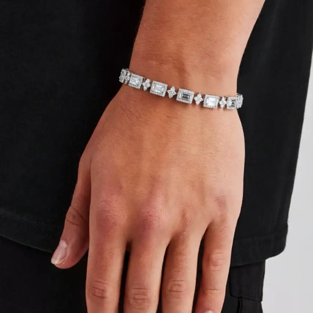 BRACCIALE CON CRISTALLI STELLARI - ARGENTO