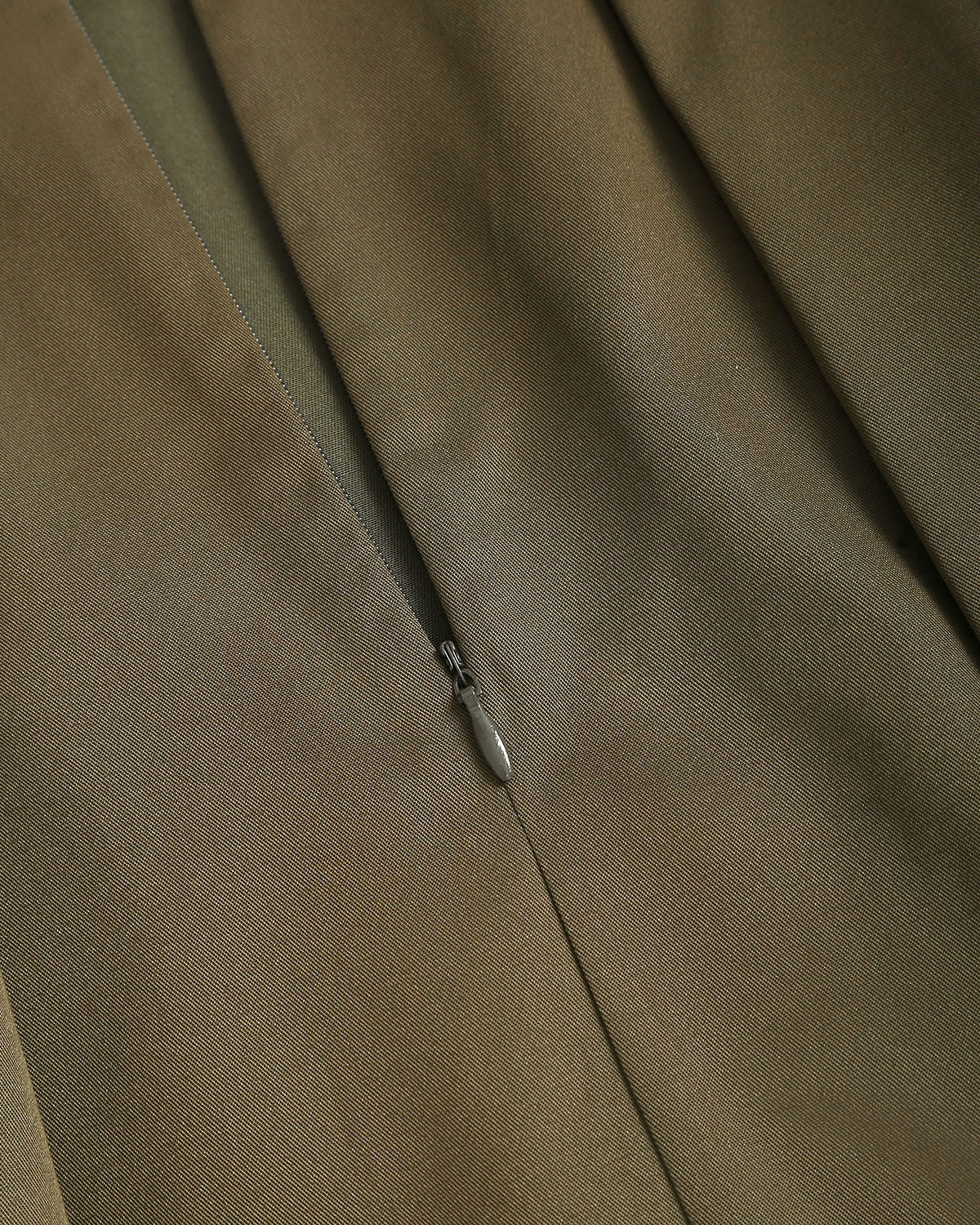 Gonna Midi A-Line Plissettata Verde Militare