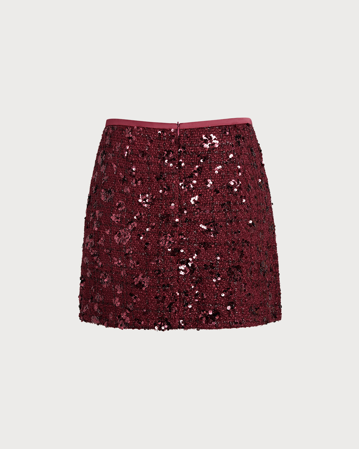 Gonna Mini A-Line in Paillettes Rosso Vino