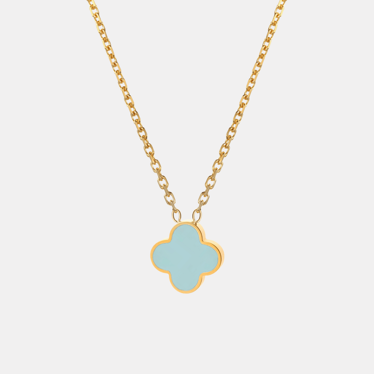 Baby Blue Clover Necklace
