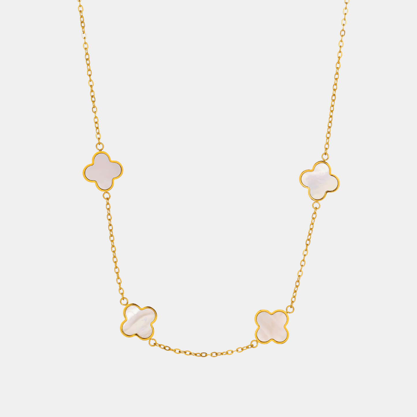 Lucky White Clover Necklace