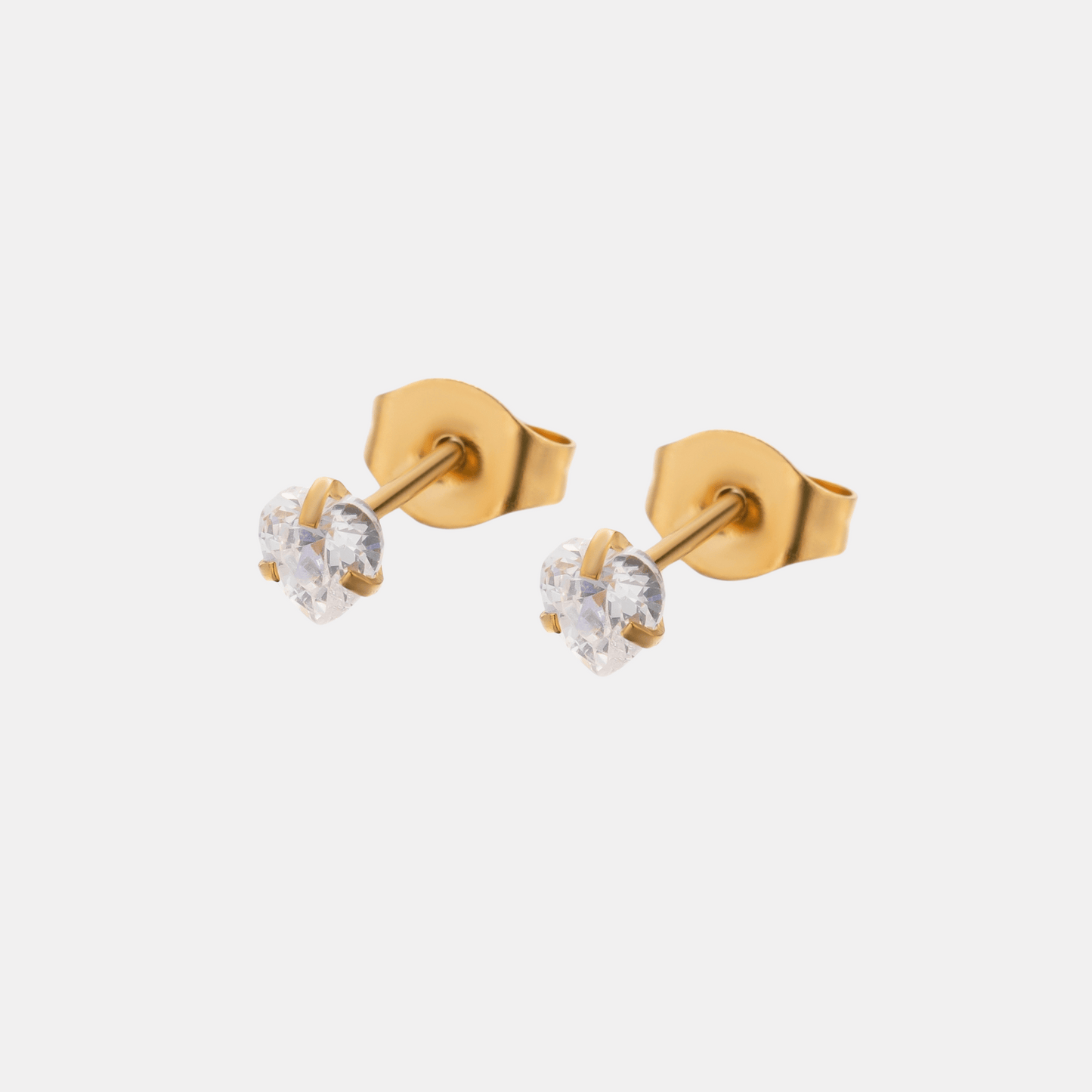 Heart Diamond Stud Earrings