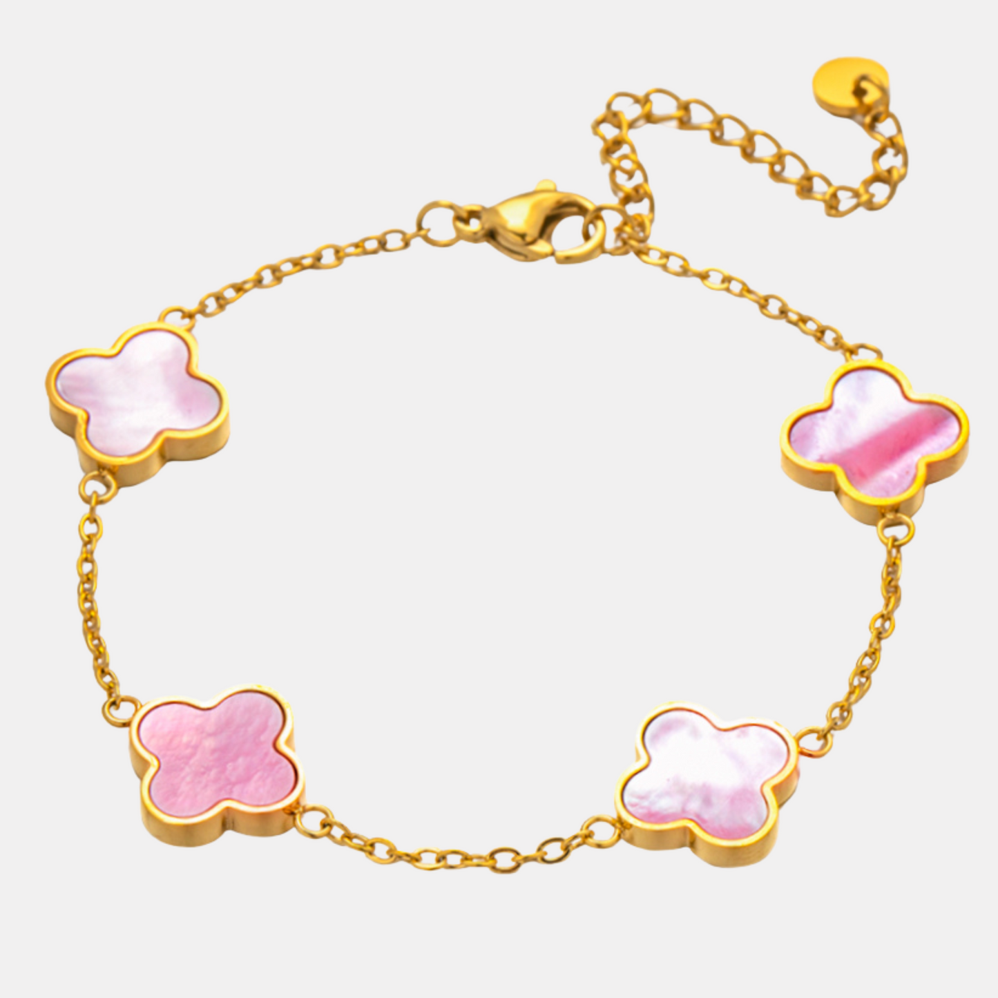 Shiny Pink Clover Armband