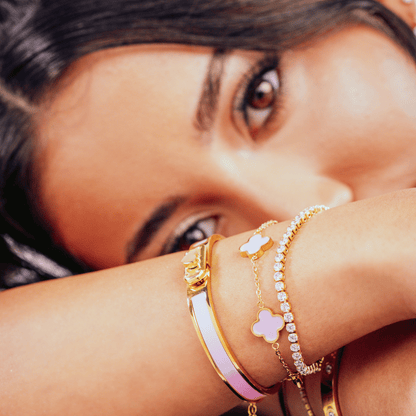 Baby Pink Clover Bracelet