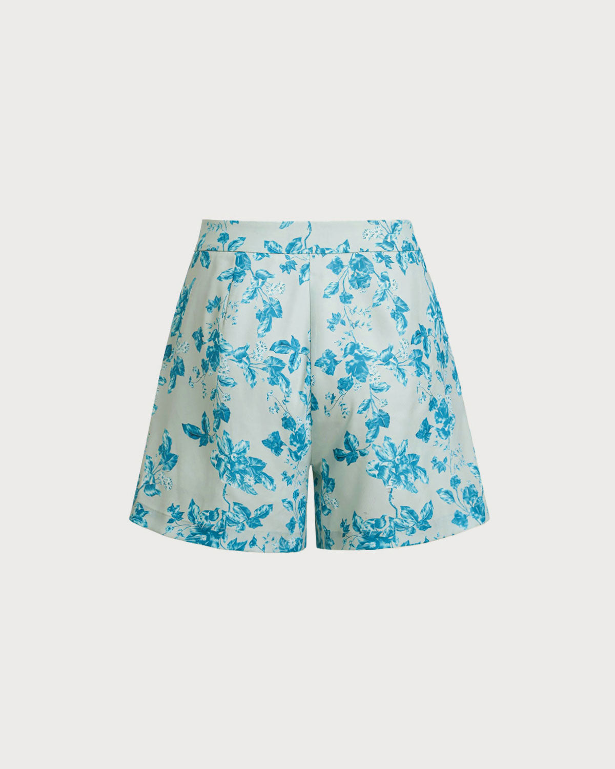 Shorts Blu a Fiori con Tasche