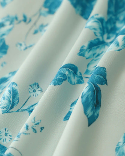 Shorts Blu a Fiori con Tasche