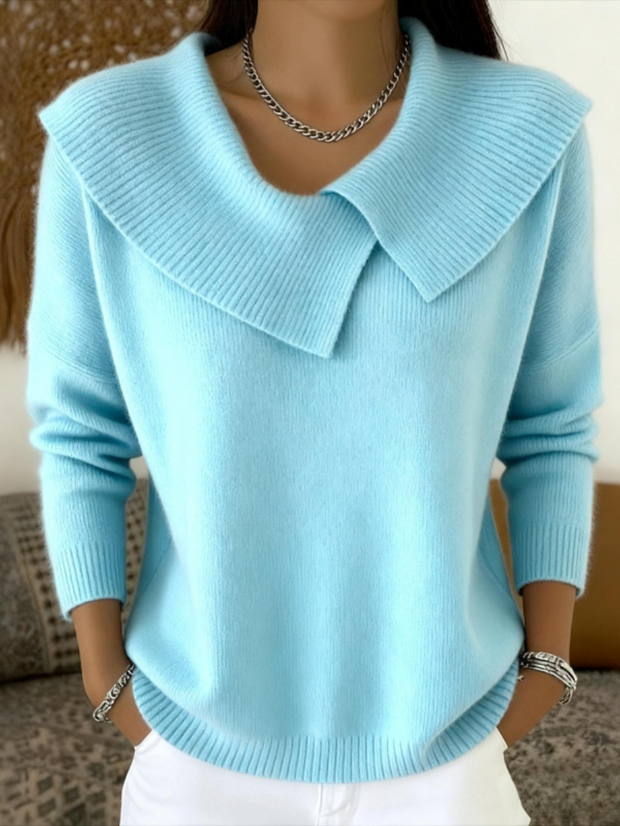 Lucia Cozy Luxe Fold-Neck Sweater