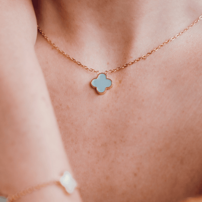 Baby Blue Clover Necklace