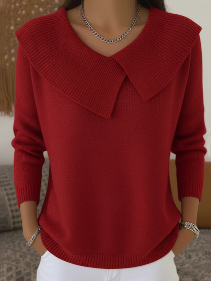 Lucia Cozy Luxe Fold-Neck Sweater