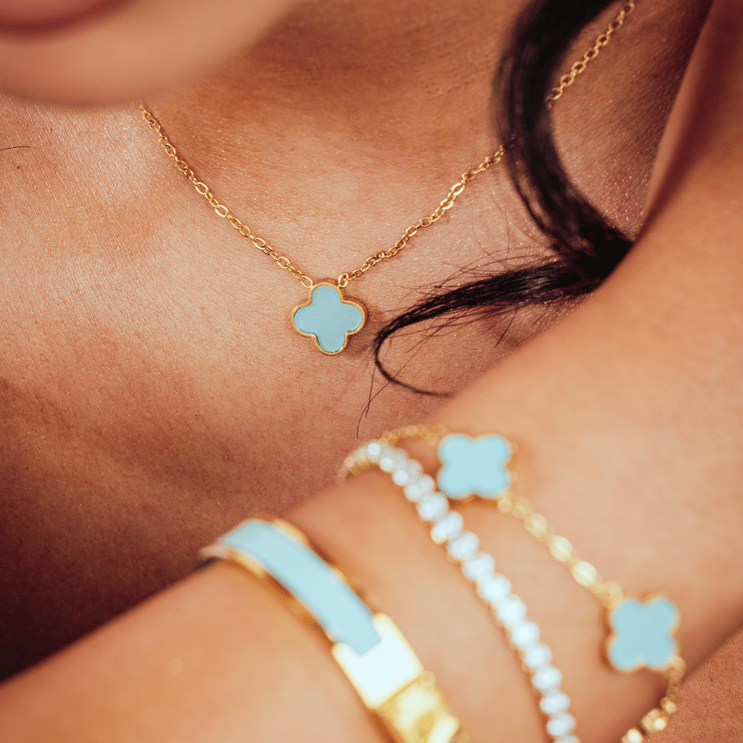 Turquoise Clover Necklace