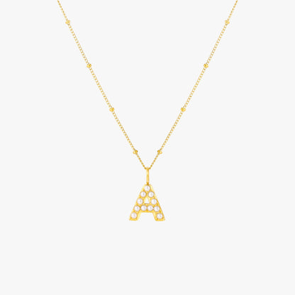 Collana con Iniziale di Perla