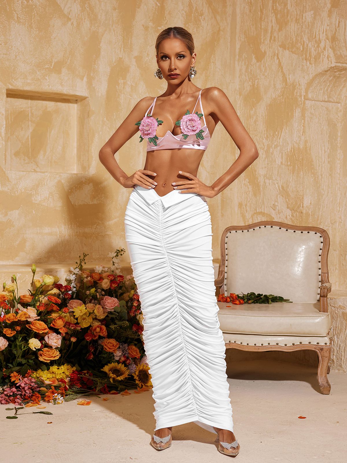 Top Aelunara con Fiori e Spaghetti