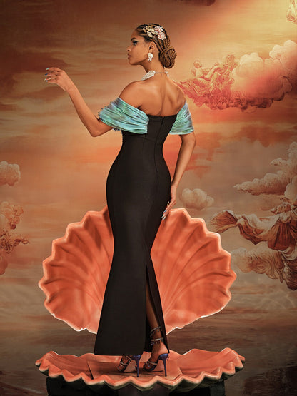 Abito Maxi Bandage con Spalle Scoperte Ajani