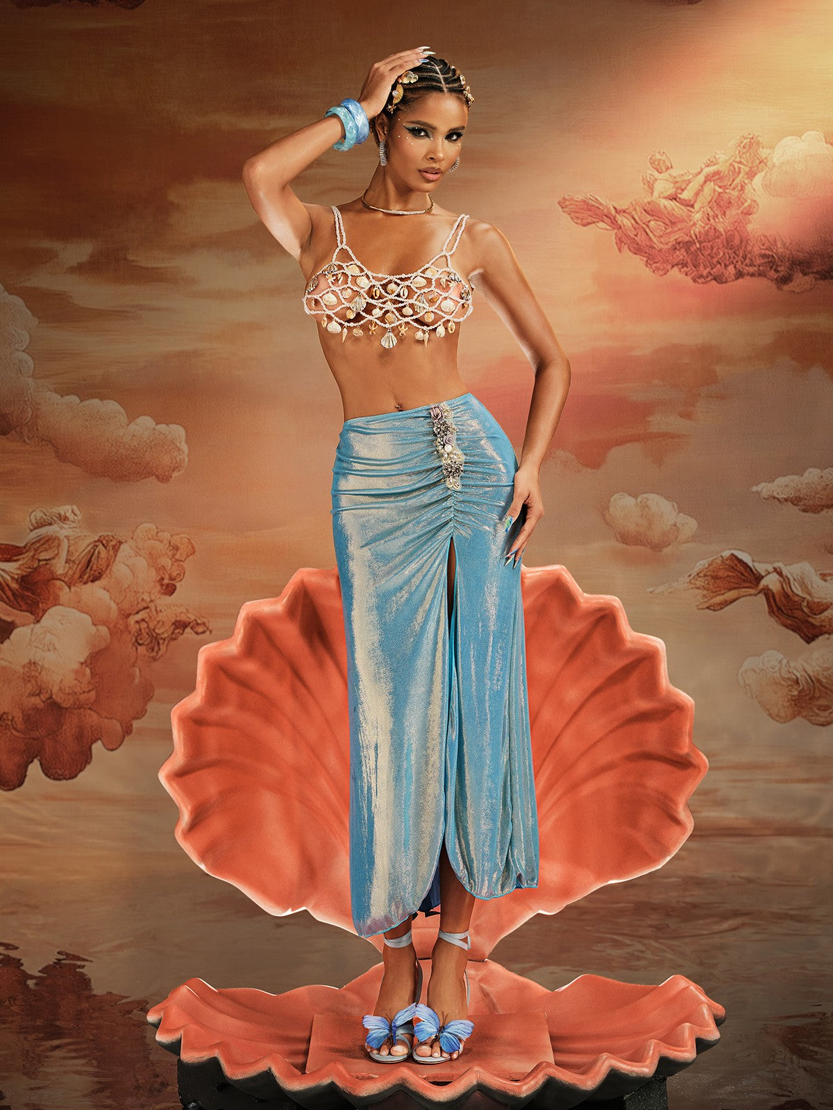 Bralette Beadato in Perle di Conchiglia Akikta