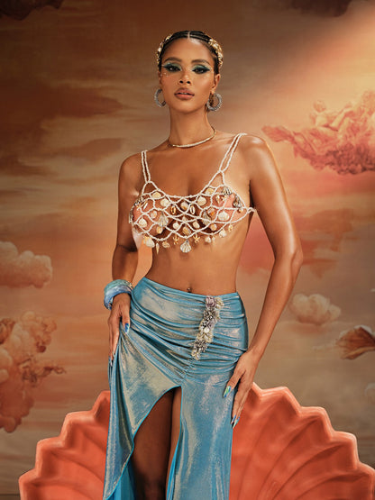 Bralette Beadato in Perle di Conchiglia Akikta