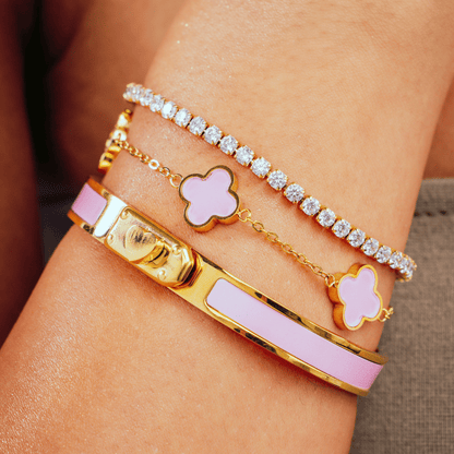 Baby Pink Clover Bracelet