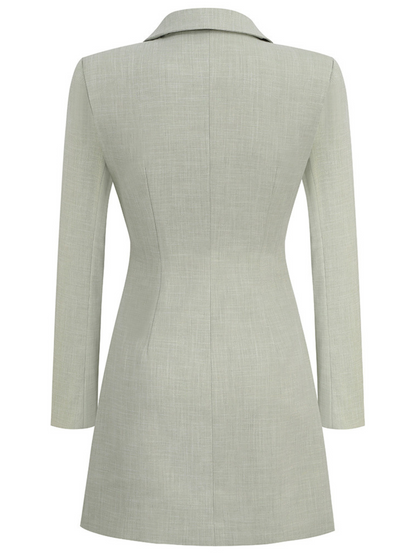 Abito Mini Blazer con Bottone e Scollatura a V Aryndal