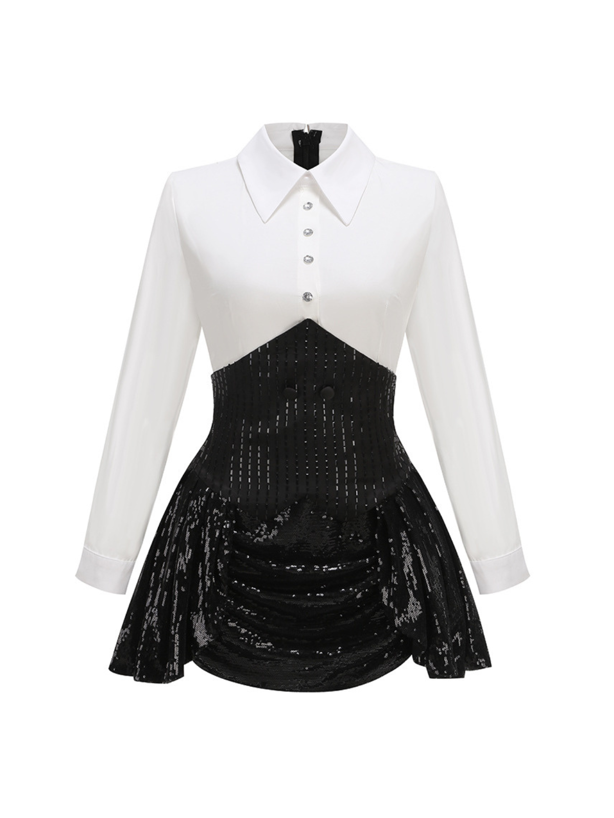 Set Gonna Paillettes con Collo Piegato Azzin e Blazer