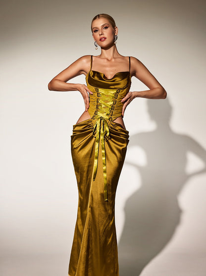 Abito Maxi Cutout Bellissa con Spaghetti