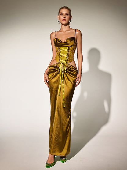 Abito Maxi Cutout Bellissa con Spaghetti