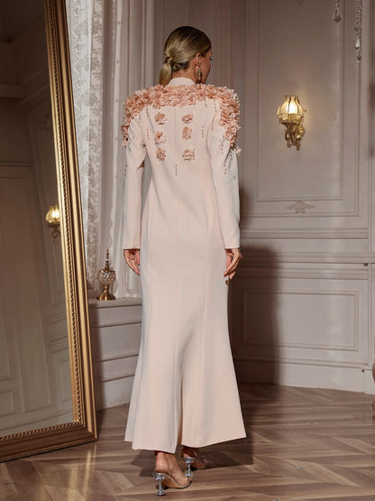 Abito Maxi Floreale Berton con Maniche Lunghe