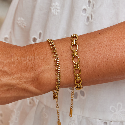 Bracciale a Goccia con Catena Cubana Brie