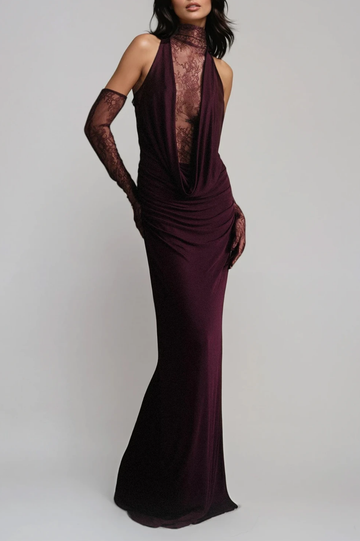Ariana Luxe Lace Evening Gown
