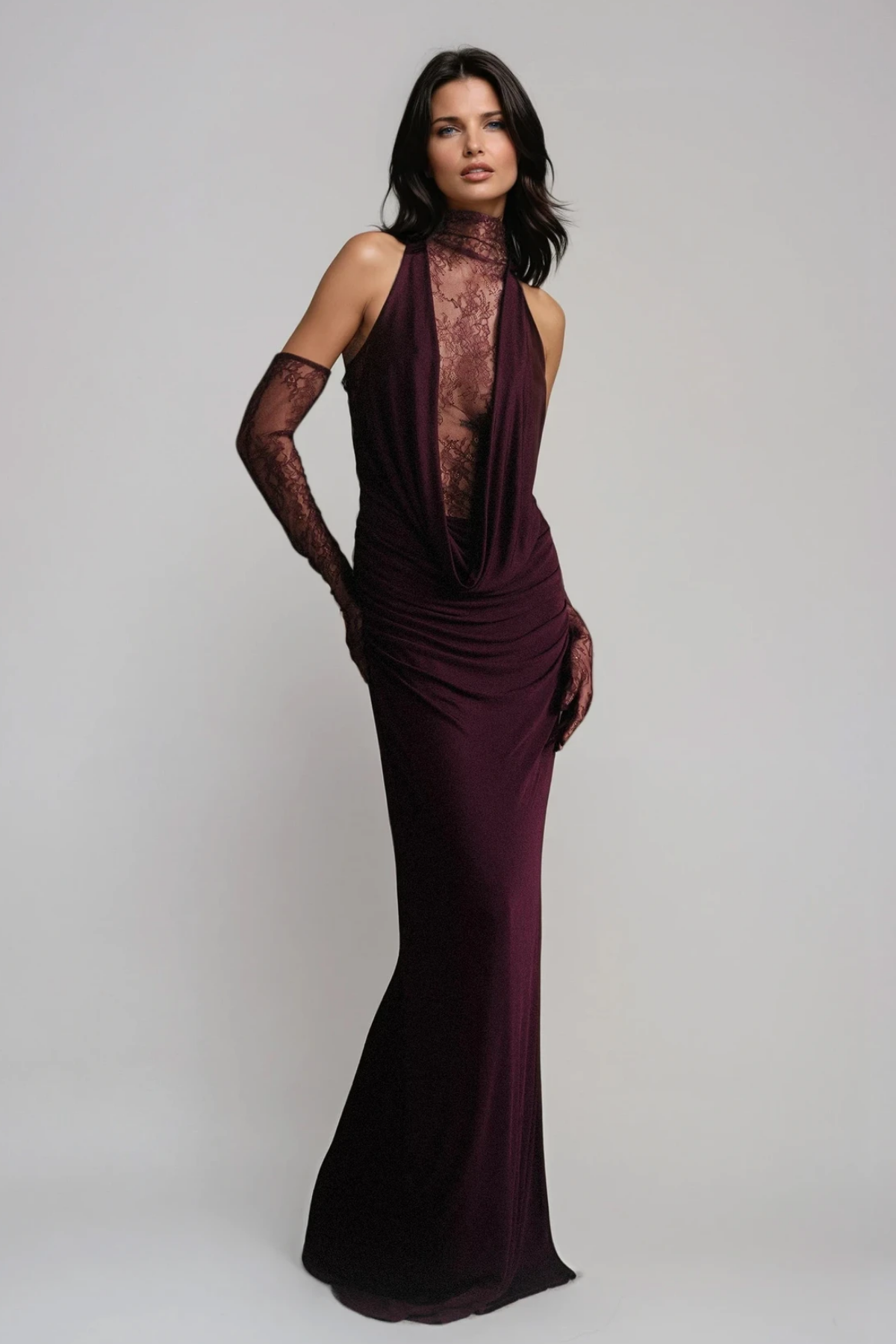 Ariana Luxe Lace Evening Gown