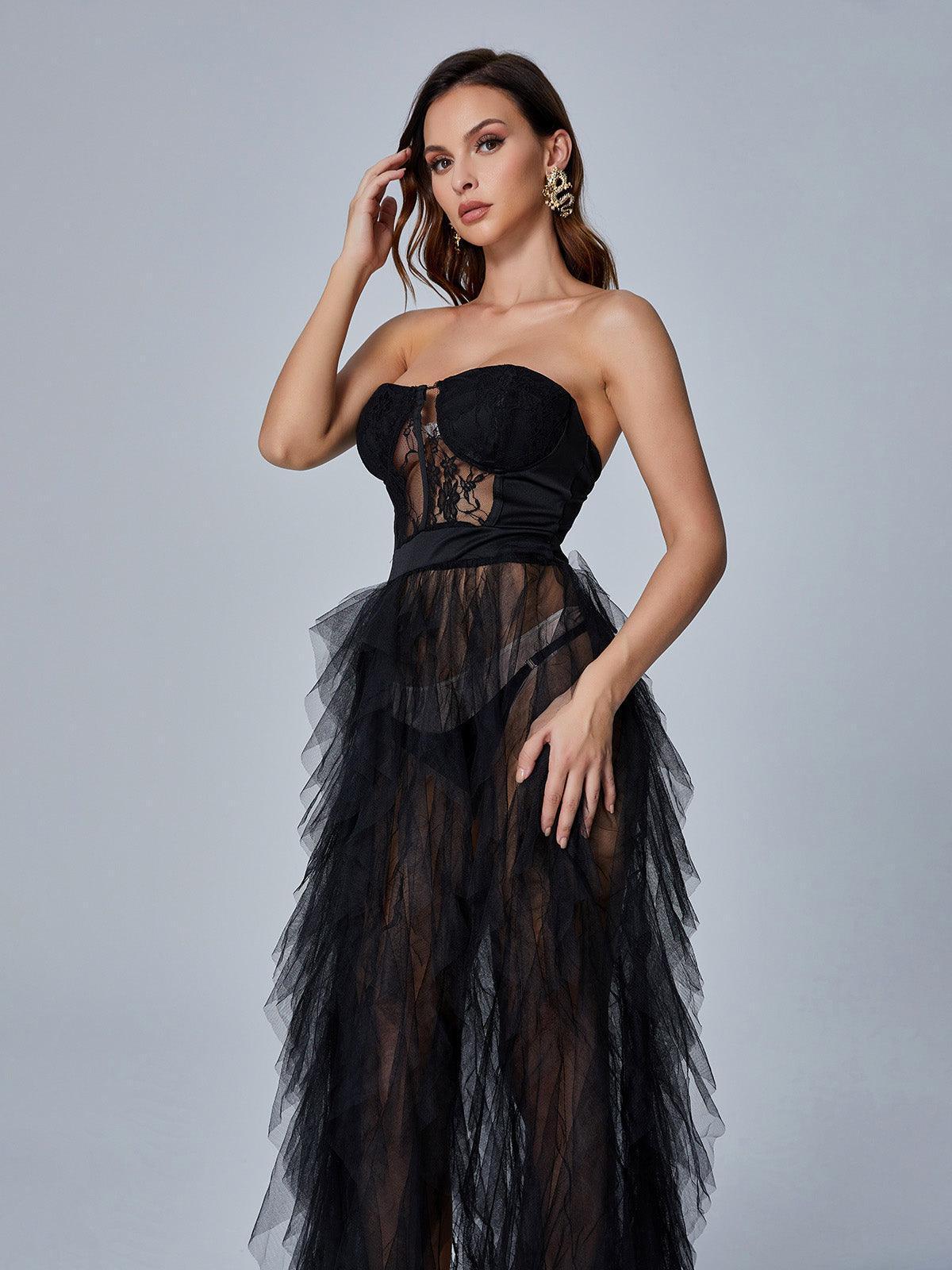 Abito Maxi in Tulle Dorothy Nero