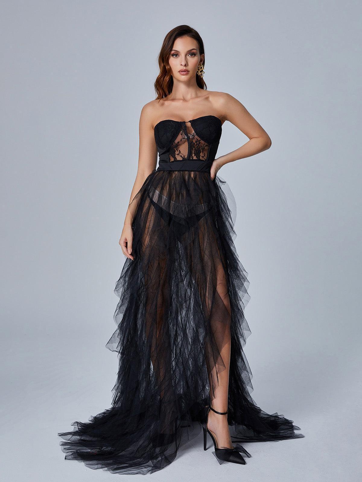 Abito Maxi in Tulle Dorothy Nero