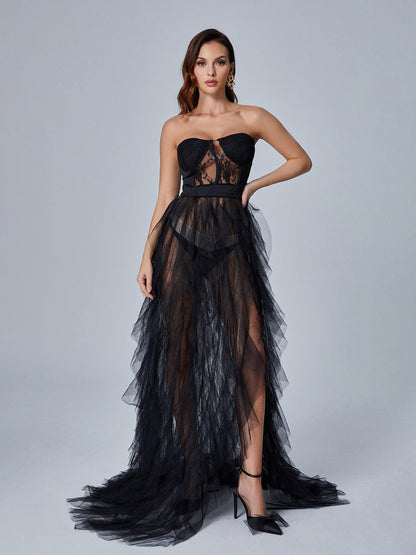 Abito Maxi in Tulle Dorothy Nero