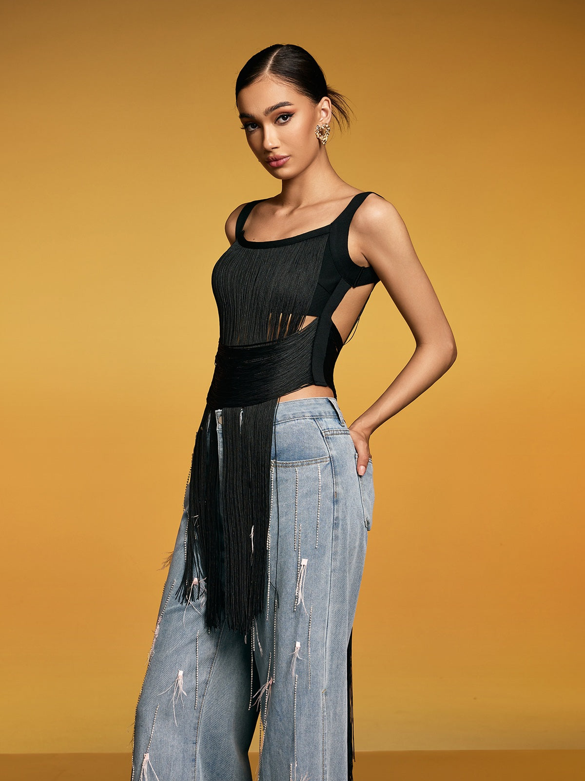 Top Bandage con Frange Dualine