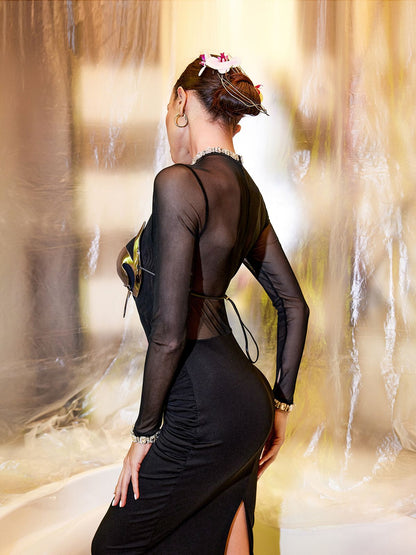 Einar Metallic Cutout Armor Top in Argento