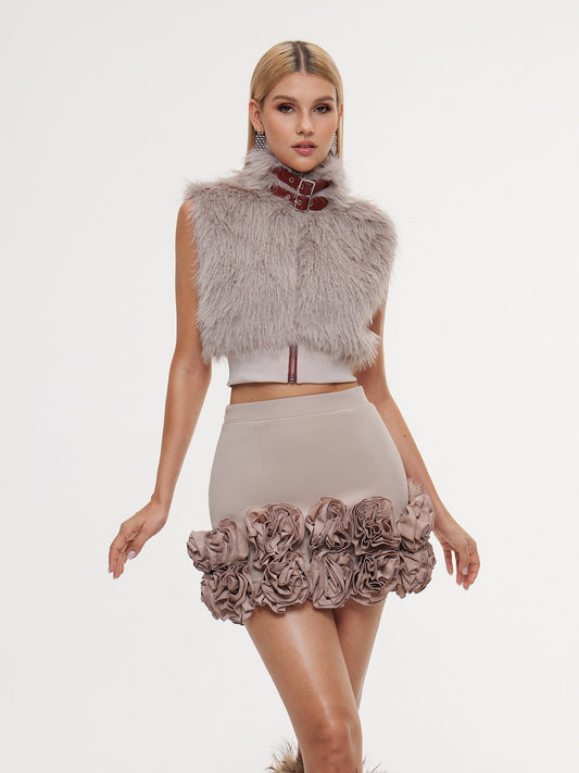 Top Corto in Pelliccia Sintetica Emanara