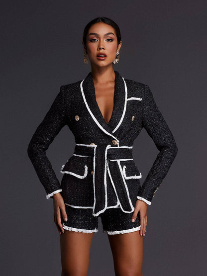 Set Blazer in Tweed a Maniche Lunghe Emmeton