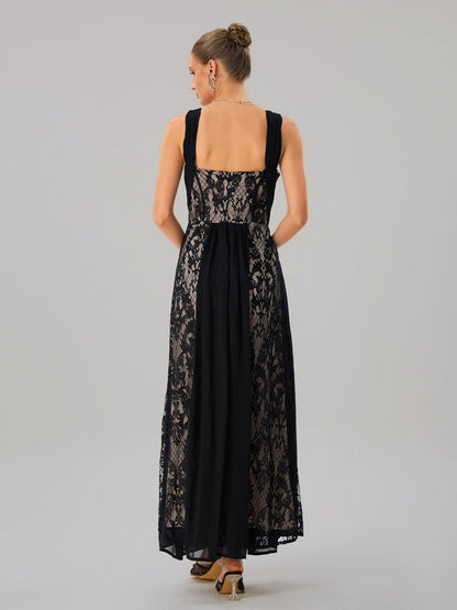 Abito Maxi Ricamato Senza Maniche Farohildis