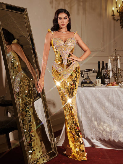 Abito Maxi Senza Maniche con Strass Finnegan