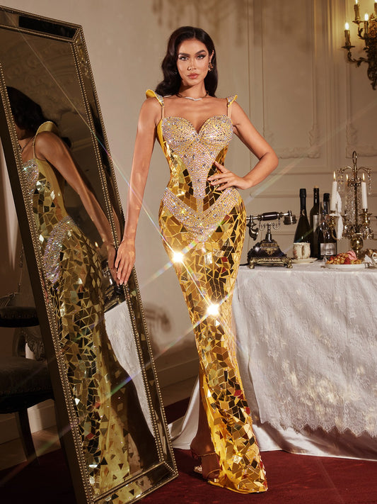 Abito Maxi Senza Maniche con Strass Finnegan